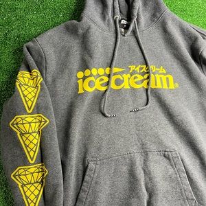 Ice Cream Diamond Cone Sleeve Hoodie Mens L